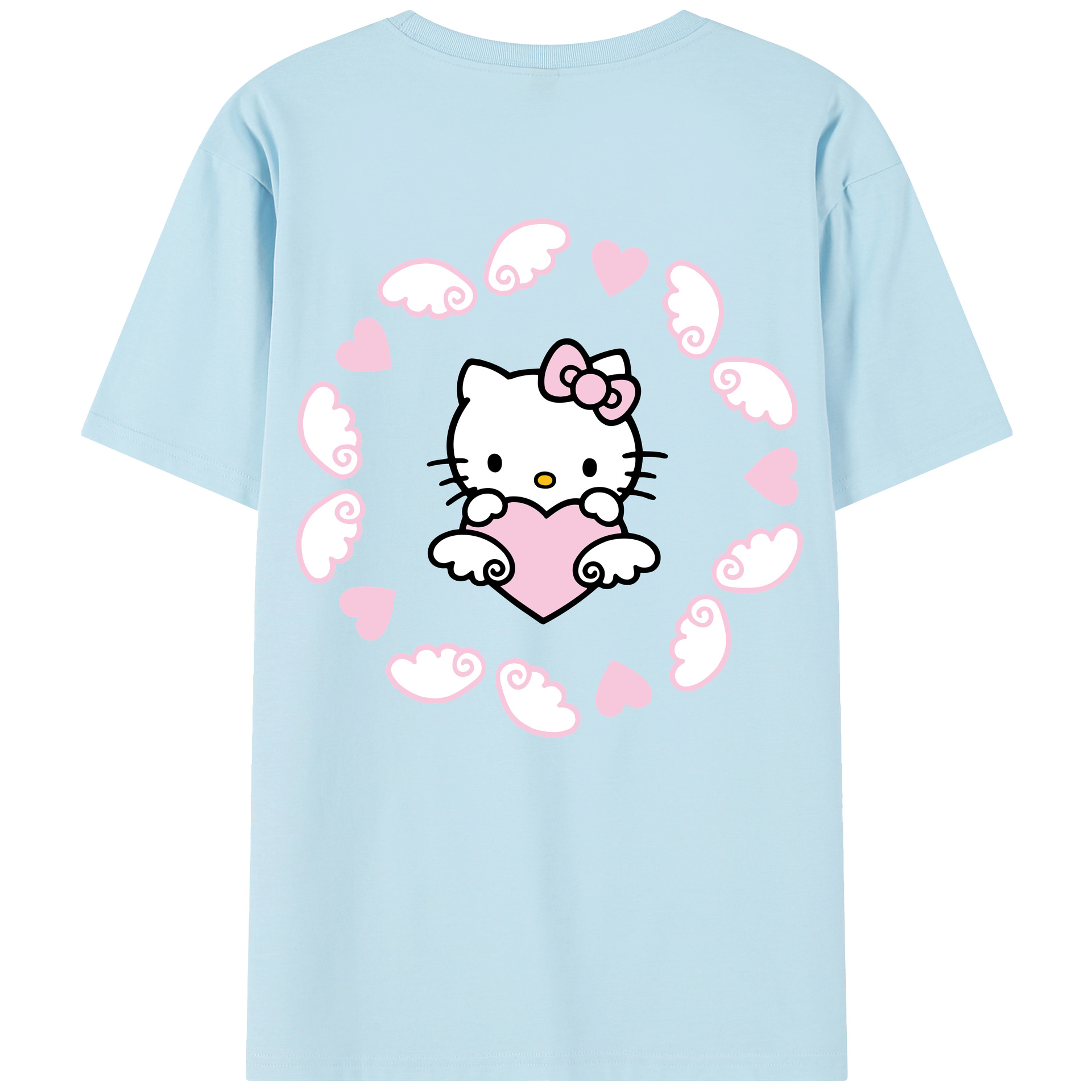 （画像用） Hello Kitty ハローキティ 綿100％半袖Tシャツ（背面プリント）